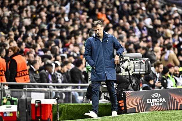 Carles Martinez Novell (tfc) FOOTBALL : Toulouse vs Liverpool - Match 4 Phase de Groupe de la Ligue Europa - Toulouse - 09-11-2023 ThierryBreton Panoramic 