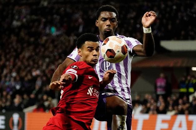EDITORIAL USE ONLY No use with unauthorised audio, video, data, fixture lists, club league logos or live services. Online in-match use limited to 120 images, no video emulation. No use in betting, games or single club league player publications. Toulouse v Liverpool, UEFA Europa League, Group E, Football, Stadium TFC, Toulouse, France - 09 Nov 2023 EDITORIAL USE ONLY No use with unauthorised audio, video, data, fixture lists, club league logos or live services. Online in-match use limited to 120 images, no video emulation. No use in betting, games or single club league player publications. Copyright: xDavexWinter Shutterstockx 14188577bu