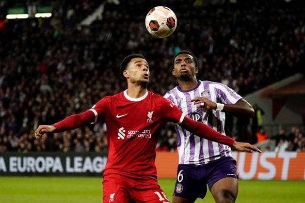 EDITORIAL USE ONLY No use with unauthorised audio, video, data, fixture lists, club league logos or live services. Online in-match use limited to 120 images, no video emulation. No use in betting, games or single club league player publications. Toulouse v Liverpool, UEFA Europa League, Group E, Football, Stadium TFC, Toulouse, France - 09 Nov 2023 EDITORIAL USE ONLY No use with unauthorised audio, video, data, fixture lists, club league logos or live services. Online in-match use limited to 120 images, no video emulation. No use in betting, games or single club league player publications. Copyright: xDavexWinter Shutterstockx 14188577bv