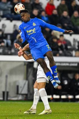 Union s Noah Sadiki pictured in action during a soccer game between Austrian Linzer Athletik Klub (LASK) and Belgian Royale Union Saint Gilloise in Linz, Austria, on Thursday 09 November 2023, on day 4 in the group phase of the UEFA Europa League competition, in group E. LAURIExDIEFFEMBACQ  x79653892x