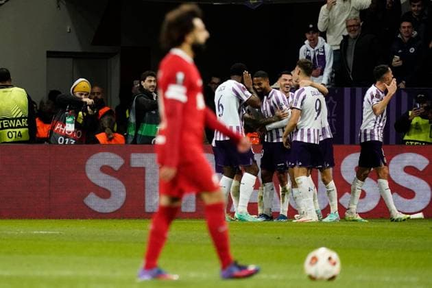 EDITORIAL USE ONLY No use with unauthorised audio, video, data, fixture lists, club league logos or live services. Online in-match use limited to 120 images, no video emulation. No use in betting, games or single club league player publications. Toulouse v Liverpool, UEFA Europa League, Group E, Football, Stadium TFC, Toulouse, France - 09 Nov 2023 EDITORIAL USE ONLY No use with unauthorised audio, video, data, fixture lists, club league logos or live services. Online in-match use limited to 120 images, no video emulation. No use in betting, games or single club league player publications. Copyright: xDavexWinter Shutterstockx 14188577by