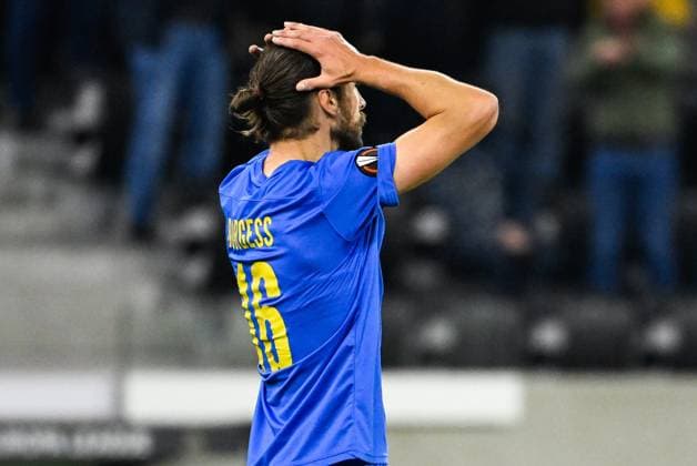Union s Christian Burgess looks dejected during a soccer game between Austrian Linzer Athletik Klub (LASK) and Belgian Royale Union Saint Gilloise in Linz, Austria, on Thursday 09 November 2023, on day 4 in the group phase of the UEFA Europa League competition, in group E. LAURIExDIEFFEMBACQ  x79654731x