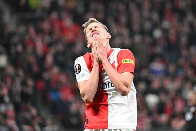 Lukas Provod of Slavia in action during the football Europe League 4th round match Slavia Praha vs AS Rome, group G in Prague, Czech Republic, November 9, 2023. (CTKxPhoto MichalxKamaryt) CTKPhotoP2023110909038  CTKPhotoP2023110909038