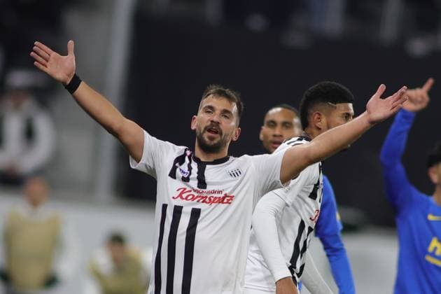 SOCCER - UEFA EL, LASK vs Saint-Gilloise LINZ,AUSTRIA,09.NOV.23 - SOCCER - UEFA Europa League, group stage, Linzer ASK vs Royale Union Saint-Gilloise. Image shows Filip Stojkovic (LASK).  GEPAxpictures xManuelxBinder