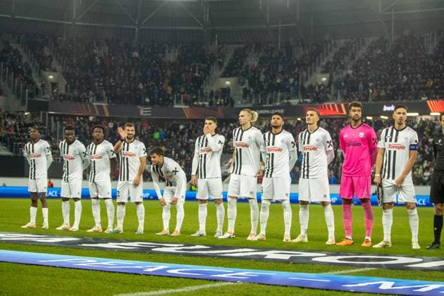 SOCCER - UEFA EL, LASK vs Saint-Gilloise LINZ,AUSTRIA,09.NOV.23 - SOCCER - UEFA Europa League, group stage, Linzer ASK vs Royale Union Saint-Gilloise. Image shows the team of LASK.  GEPAxpictures xManuelxBinder