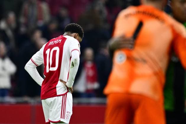 AMSTERDAM - Chuba Akpom of Ajax disappointment after the UEFA Europa League match in group B between Ajax Amsterdam and Brighton & Hove Albion FC at the Johan Cruyff ArenA on November 9, 2023 in Amsterdam, Netherlands. ANP OLAF KRAAK UEFA Europa League 2023 24 2023 2024 xVIxANPxSportx xxANPxIVx 483440584 originalFilename: 483440584.jpg