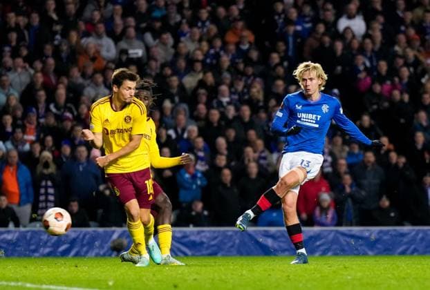 EDITORIAL USE ONLY No use with unauthorised audio, video, data, fixture lists, club league logos or live services. Online in-match use limited to 120 images, no video emulation. No use in betting, games or single club league player publications. Rangers v Sparta Prague, UEFA Europa League, Group C, Football, Ibrox Stadium, Glasgow, UK - 09 Nov 2023 EDITORIAL USE ONLY No use with unauthorised audio, video, data, fixture lists, club league logos or live services. Online in-match use limited to 120 images, no video emulation. No use in betting, games or single club league player publications.  Copyright: xStuartxWallace Shutterstockx 14188590e