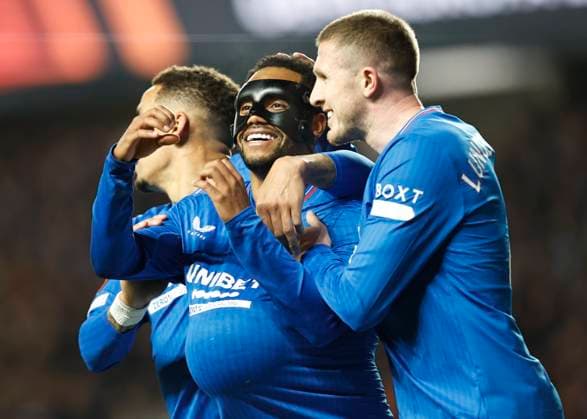 Rangers v AC Sparta Prague UEFA Europa League Danilo of Rangers (middle)celebrates scoring his teams first goal during the UEFA Europa League Group C match at Ibrox Stadium, Glasgow Copyright: xFredxPalmerx FIL-19227-0018 UK Newspapers OUT