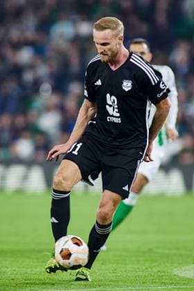 November 9, 2023: Franz Brorsson of Aris Limassol in action during the UEFA Europa League, Group C, match between Real Betis and Aris Limassol at Benito Villamarin stadium on November 9, 2023 in Sevilla, Spain. - ZUMAa181 20231109_zaa_a181_027 Copyright: xJoaquinxCorcherox