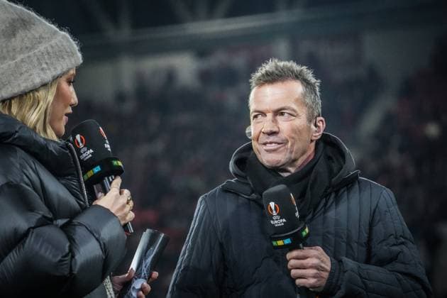 SC Freiburg TSC Backa Topola Football UEFA Europa League 2023 2024, SC Freiburg TSC Backa Topola, Matchday 4, Europa Park Stadium Football expert Lothar MATTHAEUS and presenter Laura PAPENDICK