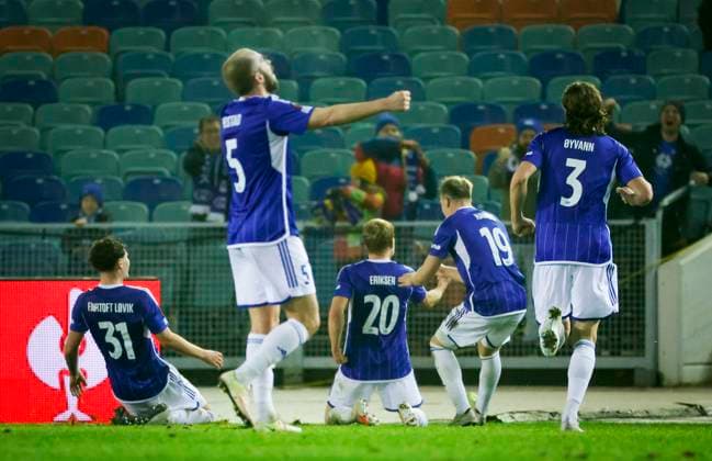 GÖTEBORG 20231109 Moldes Kristian Eriksen 20 celebrates after scoring a goal during Thursdays Europa League group H soccer match between BK Häcken and Molde FK from Norway at Gamla Ullevi GÖTEBORG SWEDEN x9200x  Copyright: xAdamxIhse TTx EUROPA LEAGUE HÄCKEN-MOLDE