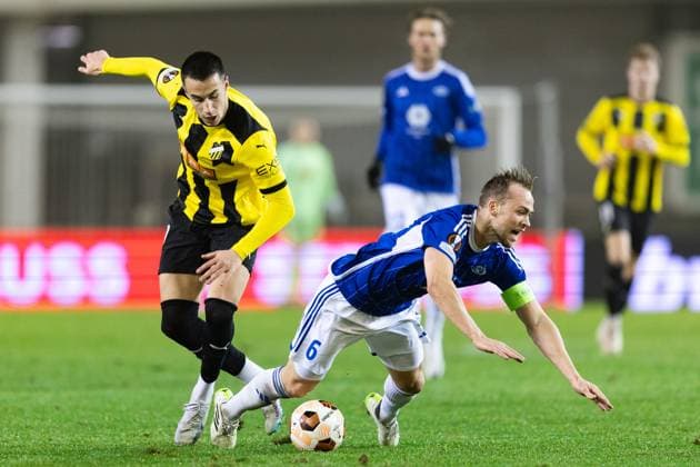 231109 Srdjan Hrstic of BK Häcken and Martin Ellingsen of Molde during the UEFA Europa League football match between BK Häcken and Molde on November 9, 2023 in Gothenburg Photo Michael Erichsen BILDBYRAN COP 89 MI0570 football soccer football uefa europa league bk häcken molde bbeng  Copyright: MICHAELxERICHSEN BB231109MI061