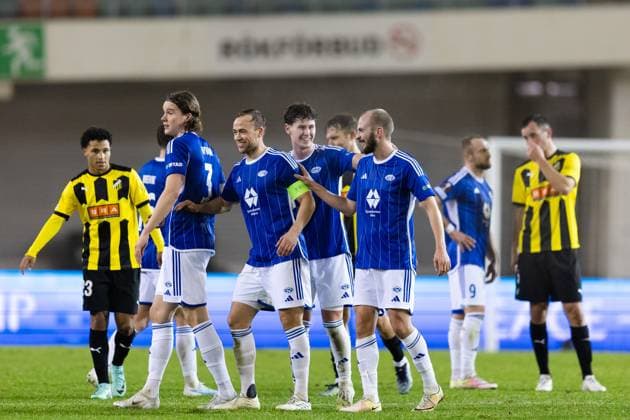 231109 Players of Molde celebrates after the UEFA Europa League football match between BK Häcken and Molde on November 9, 2023 in Göteborg Photo Michael Erichsen BILDBYRAN COP 89 MI0570 bbeng bk häcken football fotball fotboll molde soccer uefa europa league jubel  Copyright: MICHAELxERICHSEN BB231109MI069