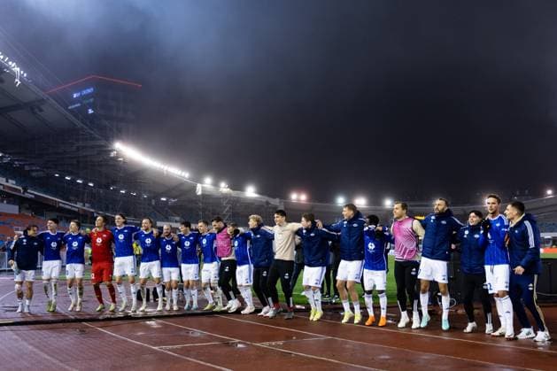 231109 Players of Molde celebrates after the UEFA Europa League football match between BK Häcken and Molde on November 9, 2023 in Göteborg Photo Michael Erichsen BILDBYRAN COP 89 MI0570 bbeng bk häcken football fotball fotboll molde soccer uefa europa league jubel  Copyright: MICHAELxERICHSEN BB231109MI074