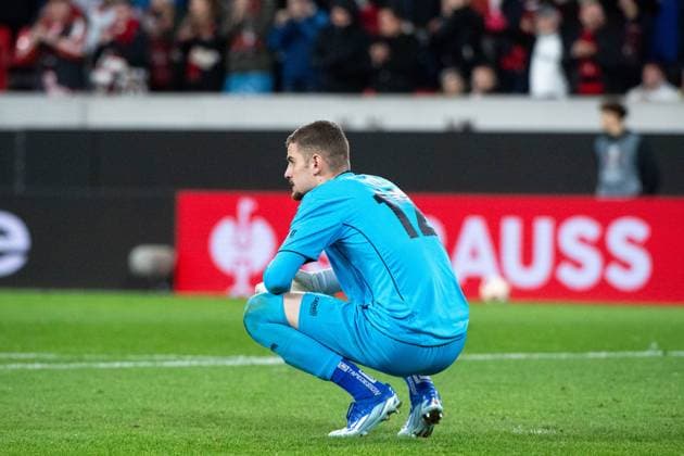 Veljko Ilic FK TSC Backa Topola, 12 is disappointed with the defeat, GER, SC Freiburg vs FK TSC Backa Topola, Football UEFA Europa League, Group A, Matchday 4, 2023 2024 season, 09 11 2023 GER, SC Freiburg vs FK TSC Backa Topola, Football UEFA Europa League, Group A, Matchday 4, 2023 2024 season, 09 11 2023 Freiburg Copyright: xEibner-Pressefoto Memmlerx EP_MMR