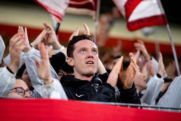 Michael Gregoritsch SC Freiburg, 38 and team celebrate the victory together with the fans and Ultras at the fence, GER, SC Freiburg vs FK TSC Backa Topola, Football UEFA Europa League, Group A, Matchday 4, Season 2023 2024, 09 11 2023 GER, SC Freiburg vs FK TSC Backa Topola, Football UEFA Europa League, Group A, Matchday 4, Season 2023 2024, 09 11 2023 Freiburg Copyright: xEibner-Pressefoto Memmlerx EP_MMR