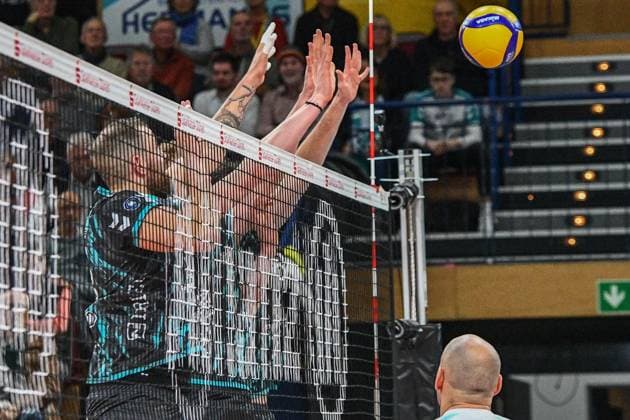 Block formation, symbol photo, symbol image, symbol, feature, detail, characteristic, 09 11 2023, Düren Germany , Volleyball, 1 Bundesliga, SWD Powervolleys Düren ASV Dachau xmhx