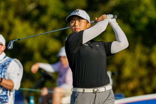 November 9, 2023, Belleair, Florida, USA: RUONING YIN hits an iron shot on third hole during the first round of The ANNIKA driven by Gainbridge at the Pelican Golf Club on Thursday, Nov. 9, 2023, in Belleair. Belleair USA - ZUMAs70_ 20231109_zan_s70_031 Copyright: xJeffereexWoox