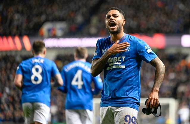 Glasgow, Scotland, 9th November 2023. Danilo of Rangers celebrates scoring during the UEFA Europa League match at Ibrox Stadium, Glasgow. Picture credit should read: Neil Hanna Sportimage EDITORIAL USE ONLY. No use with unauthorised audio, video, data, fixture lists, club league logos or live services. Online in-match use limited to 120 images, no video emulation. No use in betting, games or single club league player publications. SPI-2721-0085