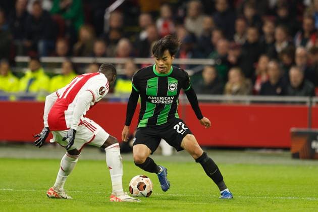 Kaoru Mitoma (Brighton), NOVEMBER 9, 2023 - Football Soccer : UEFA Europa League group B matchday4 between Sporting AFC Ajax 0-2 Brighton & Hove Albion FC at the Johan Cruijff ArenA in Amsterdam, Netherlands. Noxthirdxpartyxsales  (235180399)