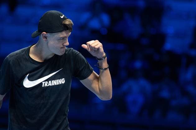 Foto Marco Alpozzi LaPresse 10 Novembre 2023 Torino - Italia - - Tennis Nitto ATP, Tennis Herren Finals - Practice Medvedev vs Rune Nella foto: Holger Rune (Denmark) November 10, 2023 Turin - Italy - Sport - Tennis Nitto ATP Finals - Practice Medvedev vs Rune In the pic: Holger Rune (Denmark)  Copyright: xMarcoxAlpozzi LaPressex