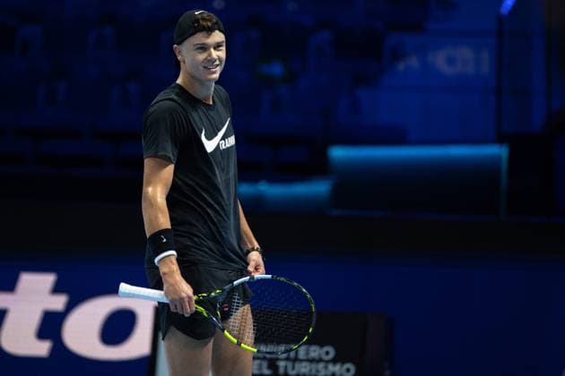 Foto Marco Alpozzi LaPresse 10 Novembre 2023 Torino - Italia - - Tennis Nitto ATP, Tennis Herren Finals - Practice Medvedev vs Rune Nella foto: Holger Rune (Denmark) November 10, 2023 Turin - Italy - Sport - Tennis Nitto ATP Finals - Practice Medvedev vs Rune In the pic: Holger Rune (Denmark)  Copyright: xMarcoxAlpozzi LaPressex