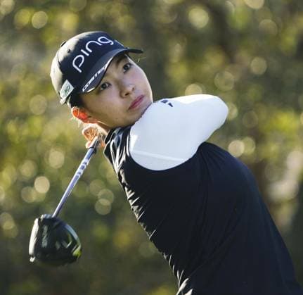 Golf: Annika Japan s Hinako Shibuno hits off the fifth tee during the second round of the Annika golf tournament on Nov. 10, 2023, at Pelican Golf Club in Belleair, Florida.  A14AA0002120492P