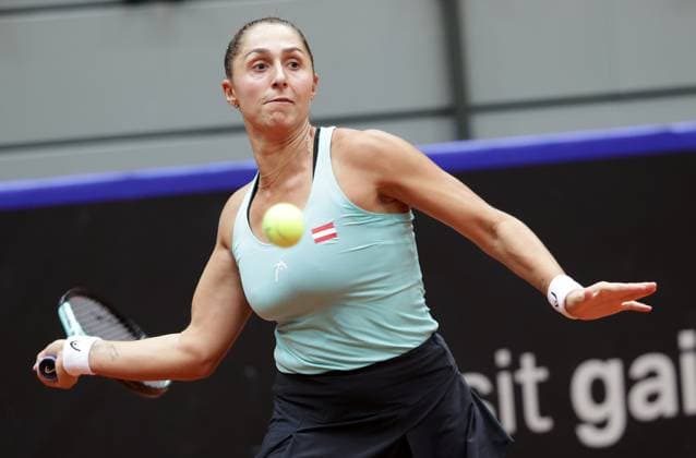TENNIS - Billie Jean King Cup, AUT vs MEX SCHWECHAT,AUSTRIA,11.NOV.23 - TENNIS - Billie Jean King Cup, play off, Austria vs Mexico. Image shows Tamira Paszek (AUT).  GEPAxpictures xWalterxLuger