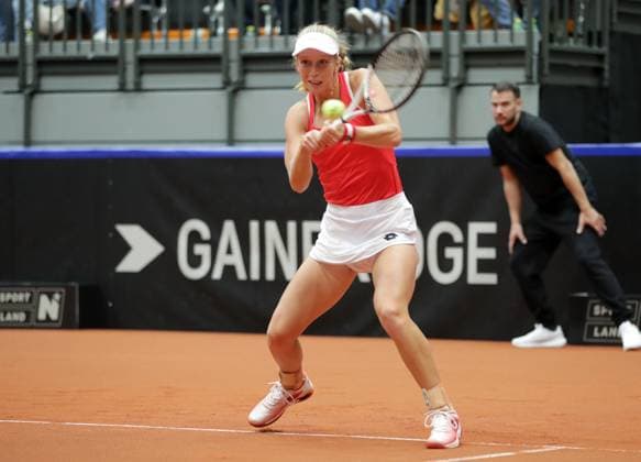 TENNIS - Billie Jean King Cup, AUT vs MEX SCHWECHAT,AUSTRIA,11.NOV.23 - TENNIS - Billie Jean King Cup, play off, Austria vs Mexico. Image shows Sinja Kraus (AUT).  GEPAxpictures xWalterxLuger