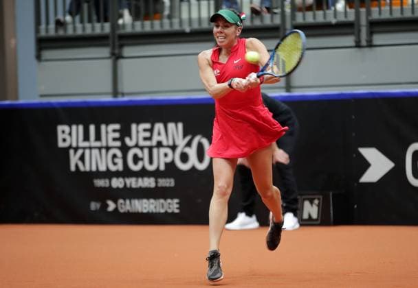 Sport Bilder des Tages TENNIS - Billie Jean King Cup, AUT vs MEX SCHWECHAT,AUSTRIA,11.NOV.23 - TENNIS - Billie Jean King Cup, play off, Austria vs Mexico. Image shows Giuliana Olmos (MEX).  GEPAxpictures xWalterxLuger