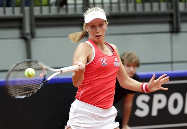 TENNIS - Billie Jean King Cup, AUT vs MEX SCHWECHAT,AUSTRIA,11.NOV.23 - TENNIS - Billie Jean King Cup, play off, Austria vs Mexico. Image shows Sinja Kraus (AUT).  GEPAxpictures xWalterxLuger