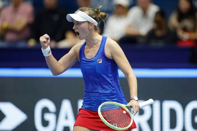 Czech tennis player Barbora Krejcikova in action during the women s Billie Jean King Cup 2023 match Czech Republic vs Canada in Sevilla, Spain, November 11, 2023. (CTKxPhoto PavelxLebeda) CTKPhotoF202311110024201  CTKPhotoF202311110024201