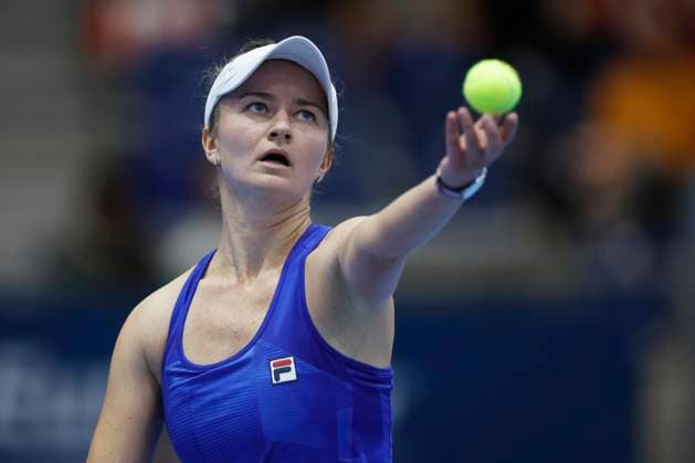 Czech tennis player Barbora Krejcikova in action during the women s Billie Jean King Cup 2023 match Czech Republic vs Canada in Sevilla, Spain, November 11, 2023. (CTKxPhoto PavelxLebeda) CTKPhotoF202311110024401  CTKPhotoF202311110024401