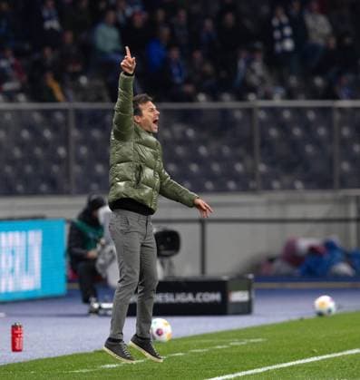Soccer, Men, Season 2023 2024, 2 Bundesliga 13 Matchday , Hertha BSC Karlsruher SC, Coach Christian Eichner Karlsruher SC , 11 11 2023, Copyright: xSebastianxRäppold MatthiasxKochx