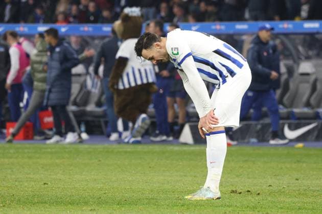 DEU, DFL, 2 FBL, Hertha BSC vs Karlsruher SC, 11 11 2023, Berliner Olympiastadion, Berlin, DEU, DFL, 2 FBL, Hertha BSC vs Karlsruher SC, im Bild Haris Tabakovic Hertha BSC Berlin 25 DFL regulations prohibit any use of Photographs as image sequences and or quasi video Foto Juergen Engler nordphoto GmbH nordphotoxGmbHx xEngler nph00076