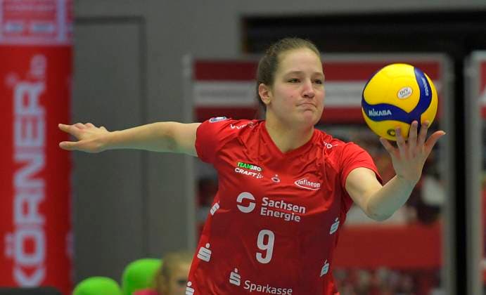 11 11 2023, Dresdens Lena Linke, Volleyball, Bundesliga, Dresdner SC VfB Lotto Suhl, c Dresden Germany