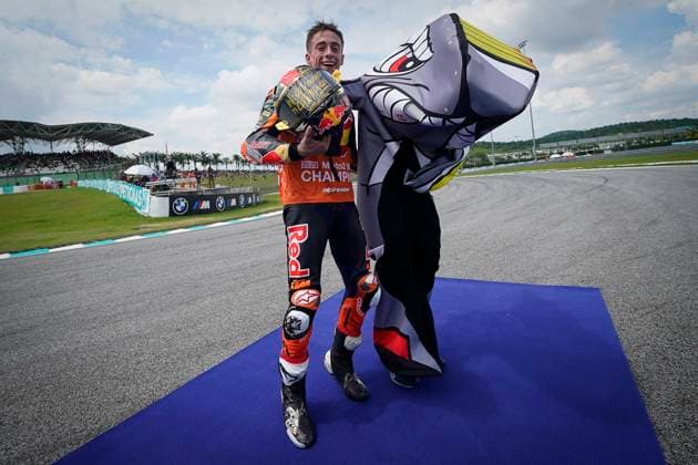 Pedro Acosta is the new Moto2 champion at Petronas Grand Prix of Malaysia of MotoGP at Sepang Circuit November 12 2023 In picture Pedro Acosta Pedro Acosta is the new Moto2 champion at Petronas Grand Prix of Malaysia of MotoGP at Sepang International Circuit November 12 2023 POOL MotoGP com Cordon Press Images will be for editorial use only Mandatory credit MotoGP com Cordon Press Cordon Press