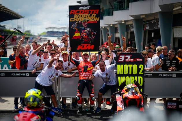 Pedro Acosta is the new Moto2 champion at Petronas Grand Prix of Malaysia of MotoGP at Sepang Circuit November 12 2023 In picture Pedro Acosta Pedro Acosta is the new Moto2 champion at Petronas Grand Prix of Malaysia of MotoGP at Sepang International Circuit November 12 2023 POOL MotoGP com Cordon Press Images will be for editorial use only Mandatory credit MotoGP com Cordon Press Cordon Press