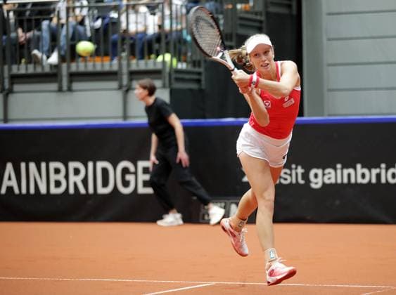 TENNIS - Billie Jean King Cup, AUT vs MEX SCHWECHAT,AUSTRIA,12.NOV.23 - TENNIS - Billie Jean King Cup, play off, Austria vs Mexico. Image shows Sinja Kraus (AUT).  GEPAxpictures xWalterxLuger