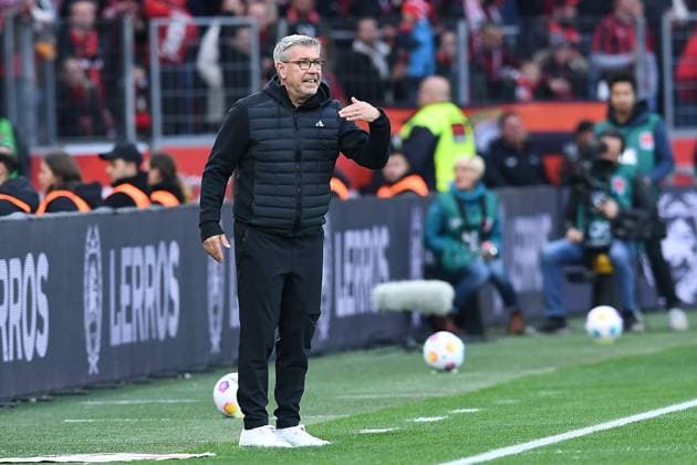 Soccer 1 Bundesliga 11 Matchday Bayer 04 Leverkusen 1 FC Union Berlin on 12 11 2023 at the BayArena in Leverkusen Urs Fischer Coach Head Coach Berlin DFL regulations prohibit any use of photographs as image sequences and or quasi video xRx