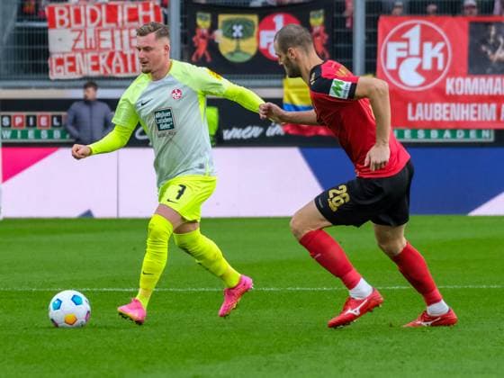 Marlon Ritter 1 FC Kaiserslautern, 07 , Aleksandar Vukotic SV Wehen Wiesbaden, 26 , GER, SV Wehen Wiesbaden vs 1 FC Kaiserslautern, Football, 2 Bundesliga, Matchday 13, Season 2023 2024, 12 11 2023, DFL regulations prohibit any use of photographs as image sequences and or quasi video GER, SV Wehen Wiesbaden vs 1 FC Kaiserslautern, Football, 2 Bundesliga, Matchday 13, Season 2023 2024, 12 11 2023, Wiesbaden Copyright: xEibner-Pressefoto FlorianxWieganx EP_FWD