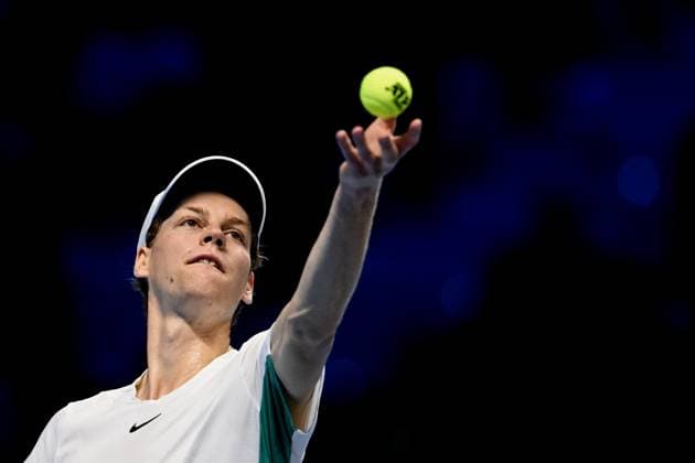 Foto Marco Alpozzi LaPresse 12 Novembre 2023 Torino - Italia - - Tennis Nitto ATP, Tennis Herren Finals - Jannik SINNER (ITA) vs Stefanos TSITSIPAS (GRE) Nella foto: Jannik Sinner (Italia) November 12, 2023 Turin - Italy - Sport - Tennis Nitto ATP Finals - Jannik SINNER (ITA) vs Stefanos TSITSIPAS (GRE) In the pic: Jannik Sinner (Italia)  Copyright: xMarcoxAlpozzi LaPressex