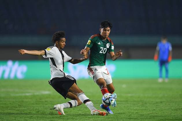RECORD DATE NOT STATED FIFA U-17 World Cup Indonesia 2023 Mexico 1-3 Germany Francisco Aldair Valenzuela of Mexico during the game Mexico vs Germany, corresponding to Group F of the FIFA U-17 World Cup Indonesia 2023, at Si Jalak Harupat Stadium, on November 12, 2023. <br><br> Francisco Aldair Valenzuela de Mexico durante el partido Mexico vs Alemania, correspondiente al Grupo F de la Copa Mundial de la FIFA Sub-17 Indonesia 2023, en el Estadio Si Jalak Harupat Stadium, el 12 de Noviembre de 2023. BANDUNG INDONESIA INDONESIA  Copyright: xAdrianxMaciasx 20231112080701_FWC_U17_GF_MEX_GER_VALENZUELA93