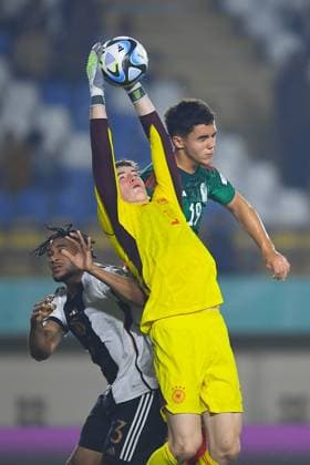 RECORD DATE NOT STATED FIFA U-17 World Cup Indonesia 2023 Mexico 1-3 Germany Max Schmitt of Germany during the game Mexico vs Germany, corresponding to Group F of the FIFA U-17 World Cup Indonesia 2023, at Si Jalak Harupat Stadium, on November 12, 2023. <br><br> Max Schmitt de Alemania durante el partido Mexico vs Alemania, correspondiente al Grupo F de la Copa Mundial de la FIFA Sub-17 Indonesia 2023, en el Estadio Si Jalak Harupat Stadium, el 12 de Noviembre de 2023. BANDUNG INDONESIA INDONESIA  Copyright: xAdrianxMaciasx 20231112102247_FWC_U17_GF_MEX_GER_SCHMITT126