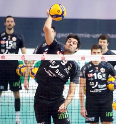 Thorben SANDMEIER Karlsruhe , He Bundesliga 23 24, TSV Haching Muenchen vs Baden Volleys Karlsruhe, Geothermie Arena Unterhaching, 12 11 23 Copyright: WolfgangxFehrmann