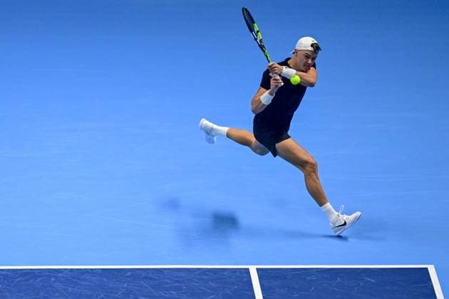 Foto Marco Alpozzi LaPresse 12 Novembre 2023 Torino - Italia - - Tennis Nitto ATP, Tennis Herren Finals - Novak DJOKOVIC (SRB) vs Holger RUNE (DEN) Nella foto: Holger Rune (Denmark) November 12, 2023 Turin - Italy - Sport - Tennis Nitto ATP Finals - Novak DJOKOVIC (SRB) vs Holger RUNE (DEN) In the pic: Holger Rune (Denmark)  Copyright: xMarcoxAlpozzi LaPressex