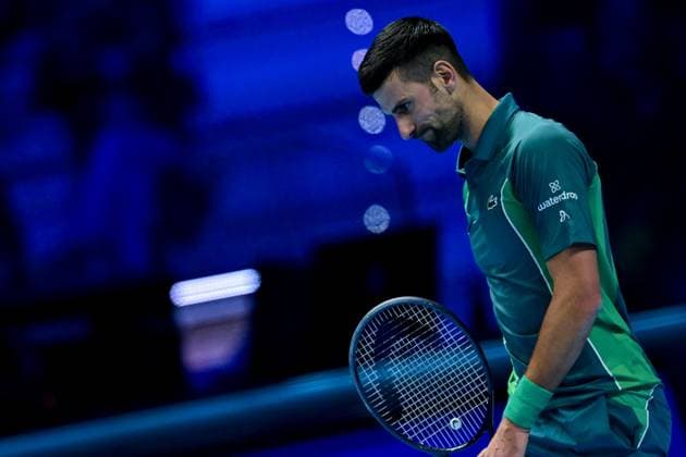 Foto Marco Alpozzi LaPresse 12 Novembre 2023 Torino - Italia - - Tennis Nitto ATP, Tennis Herren Finals - Novak DJOKOVIC (SRB) vs Holger RUNE (DEN) Nella foto: Novak Djokovic (Serbia) November 12, 2023 Turin - Italy - Sport - Tennis Nitto ATP Finals - Novak DJOKOVIC (SRB) vs Holger RUNE (DEN) In the pic: Novak Djokovic (Serbia)  Copyright: xMarcoxAlpozzi LaPressex