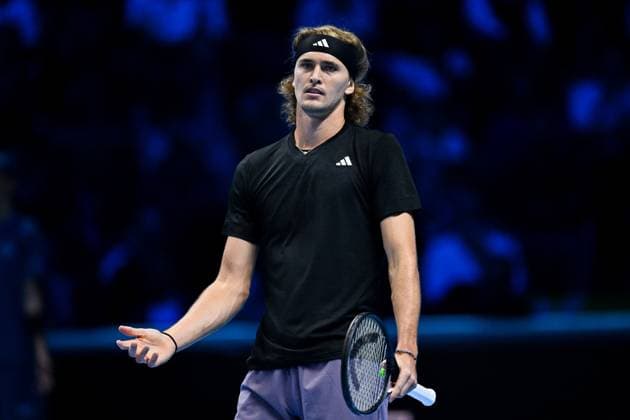 Foto Marco Alpozzi LaPresse 13 Novembre 2023 Torino - Italia - - Tennis Nitto ATP, Tennis Herren Finals - Carlos ALCARAZ (ESP) vs Alexander ZVEREV (GER) Nella foto: Alexander Zverev (Germany) November 13, 2023 Turin - Italy - Sport - Tennis Nitto ATP Finals - Carlos ALCARAZ (ESP) vs Alexander ZVEREV (GER) In the pic: Alexander Zverev (Germany)  Copyright: xMarcoxAlpozzi LaPressex