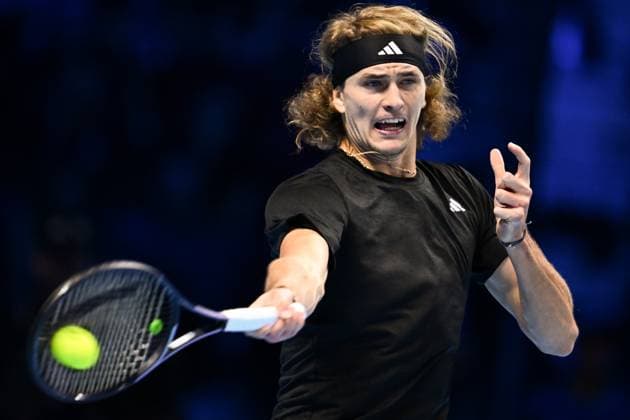 Foto Marco Alpozzi LaPresse 13 Novembre 2023 Torino - Italia - - Tennis Nitto ATP, Tennis Herren Finals - Carlos ALCARAZ (ESP) vs Alexander ZVEREV (GER) Nella foto: Alexander Zverev (Germany) November 13, 2023 Turin - Italy - Sport - Tennis Nitto ATP Finals - Carlos ALCARAZ (ESP) vs Alexander ZVEREV (GER) In the pic: Alexander Zverev (Germany)  Copyright: xMarcoxAlpozzi LaPressex