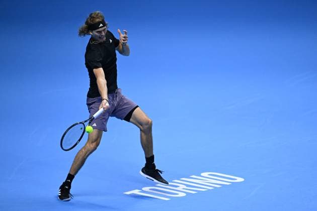 Foto Marco Alpozzi LaPresse 13 Novembre 2023 Torino - Italia - - Tennis Nitto ATP, Tennis Herren Finals - Carlos ALCARAZ (ESP) vs Alexander ZVEREV (GER) Nella foto: Alexander Zverev (Germany) November 13, 2023 Turin - Italy - Sport - Tennis Nitto ATP Finals - Carlos ALCARAZ (ESP) vs Alexander ZVEREV (GER) In the pic: Alexander Zverev (Germany)  Copyright: xMarcoxAlpozzi LaPressex